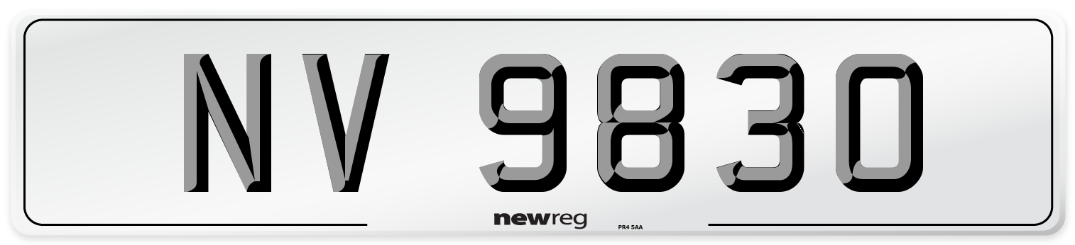 NV 9830 Number Plate from New Reg